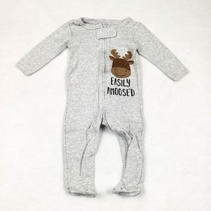 The Peanutshell Layette "Easily Amoose'd" Footed Pajamas Size 6 Months
